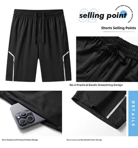 Détails du short de sport en mesh respirant avec taille à cordon et poches pratiques