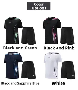 Ensemble de sport pour homme séchage rapide avec t-shirt et short en quatre couleurs