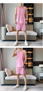 Pink basketball jersey set featuring breathable mesh fabric with side flame patterns