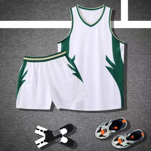 Men's Summer Basketball Uniform Sports Vest Set Quick-Drying Polyester Sleeveless T-Shirt And Shorts Plus Size Workout Suit