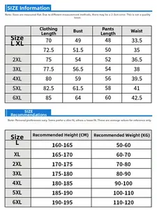 Detailed size chart for men's quick-dry sportswear showing height and weight guides