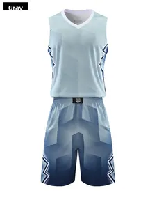 Detailed flat lay of men's grey basketball jersey set with 2XL size tag and logo