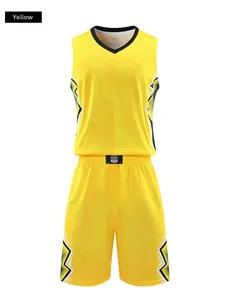 Detail of yellow basketball set showing breathable mesh fabric and graphic pattern