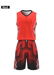 Macro detail of breathable mesh fabric on red and black basketball uniform with V-neck