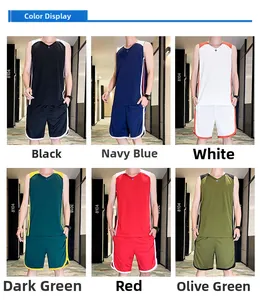 Collage of breathable men basketball uniforms in six colors for training and fitness sessions