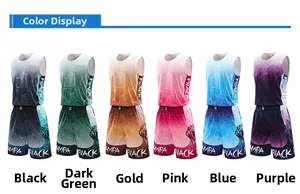 Close-up of basketball jerseys showing breathable mesh fabric and gradient mamba design