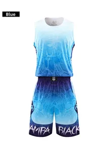Detail view of blue gradient basketball jersey with snake skin texture and mesh fabric