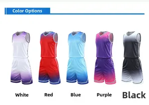 Detailed color selection display showing five gradient styles of basketball uniforms