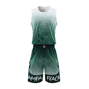 Men's basketball jersey set with white and green gradient and snakeskin texture