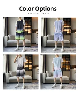 Détail présentant quatre options de dégradés de couleurs de l'ensemble de sport homme