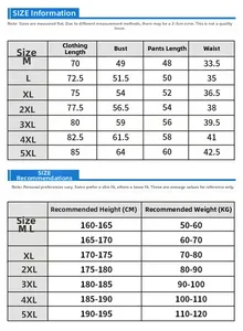 Detailed size chart for men's basketball jersey set with height and weight guide