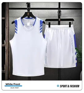 Detail of white ice silk basketball jersey set with breathable mesh and side stripes