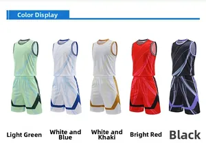 Ensembles de basket pour hommes en cinq couleurs avec maillots sans manches et shorts de sport