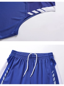 Detailed view of breathable navy blue mesh fabric with elastic waist and white drawstrings