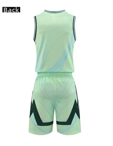 Vue arrière d'un ensemble de basket vert menthe séchage rapide avec motifs graphiques