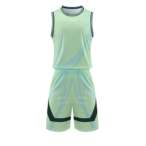 Ensemble de basket pour homme vert clair à séchage rapide avec maillot et short de sport