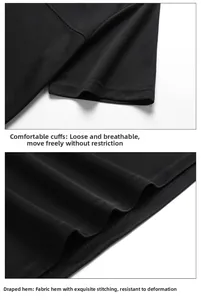 Close-up of the breathable mesh fabric with high-quality stitching on cuffs and hem