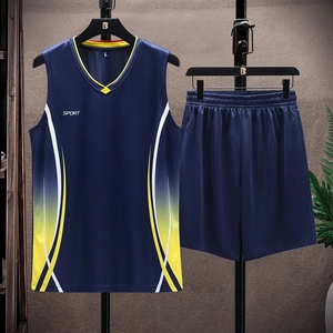 Men Sports Set Quick Dry Sleeveless Basketball Tank Top And Shorts Breathable Gym Training Outfit Tracksuit For Fitness
