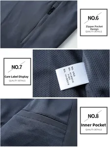 Détails de la poche zippée d'une veste pour homme avec doublure en mesh et étiquette
