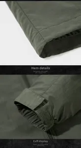Detail of waterproof jacket featuring adjustable velcro cuffs and a smooth finished hemline