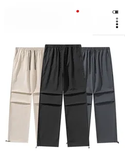 Men's lightweight quick-dry cargo pants in beige, black and gray with adjustable cuffs