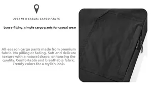 Detail of black cargo pants side pocket with durable zipper and smooth breathable fabric
