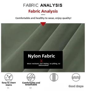 Detailed fabric analysis of olive green polyamide jacket showing wear-resistant texture