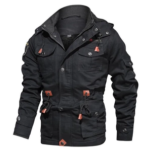 Men Winter Thick Fleece Lined Cotton Jacket Mid-Length Hooded Workwear Parka Cargo Outdoor Coat Warm Multi Pocket Outerwear
