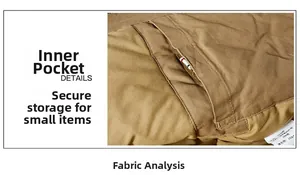 Detail view of the inner pocket and cotton twill fabric texture on a men's casual work jacket