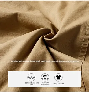Close-up of khaki twill cotton fabric showing durable texture and smooth finish