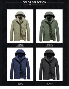 Detail view of water-resistant hooded jacket showing mesh lining and tactical badges