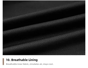 Close-up of black breathable mesh lining for outdoor vest with quick-dry texture
