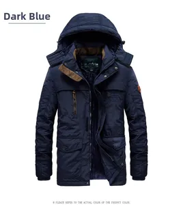 Detail of blue winter parka with warm fleece lining and Rough Stock embroidery