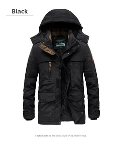 Detail of black winter parka with warm fleece lining and chest embroidery decoration