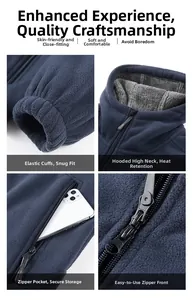Detailansicht der Winter-Fleecejacke mit elastischen Bündchen und Reißverschlusstaschen