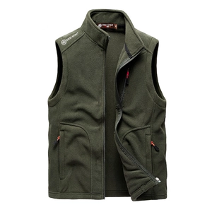 Gilet en Polaire de Loisirs de Plein Air pour Hommes Chaud Coupe-vent Gilet en Polaire Col Montant Veste Sans Manches