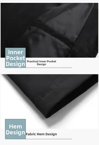 Detail of jacket inner pocket and hem showing clean stitching and premium satin lining