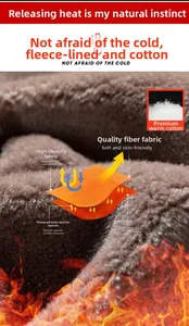 Detailed view of the thermal fleece lining of this winter jacket for warmth and comfort