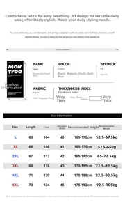 Detailed size guide and measurement chart for men's padded winter vest garment