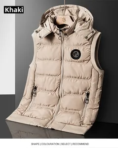 Detailed macro view of khaki quilted hooded vest featuring durable zippers and ribbed hem