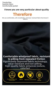 Makrodetail von winddichtem und atmungsaktivem marineblauem Herrenjackenstoff