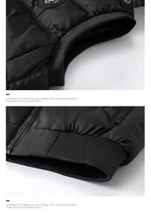 Close-up of windproof fabric and ribbed knit hem details on a padded winter vest