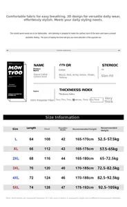 Size chart for men winter puffer vest including length chest and shoulder measurements