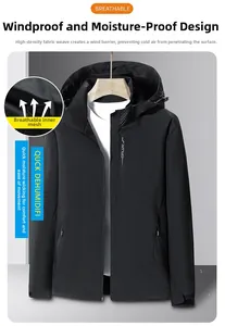 Detail of high-density windproof fabric and breathable mesh lining of the outdoor jacket