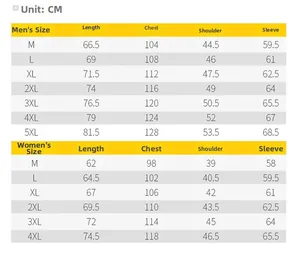 Detailed size chart for waterproof outdoor jacket showing CM measurements from M to 5XL