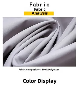 Close-up of 100% polyester fabric texture on a windproof outdoor jacket
