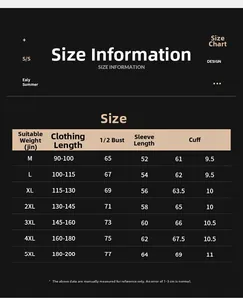 Detailed size chart for men casual stand-collar jacket ranging from M to 5XL