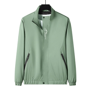 Men Stand Collar Casual Jacket Windbreaker Polyester Lightweight Outdoor Sports Outerwear Minimalist Spring Autumn Coat