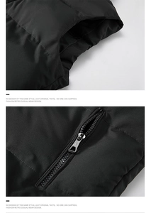 Detail of quilted vest armhole and metallic zipper pocket on black padded fabric