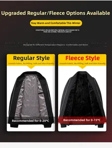 Detailansicht zum Vergleich von Streifenfutter und warmem Fleece-Futter der Herrenjacke